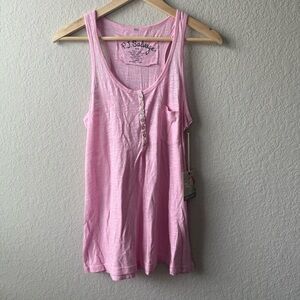 P.J. Salvage‎ Pink Sleeveless Henley Top